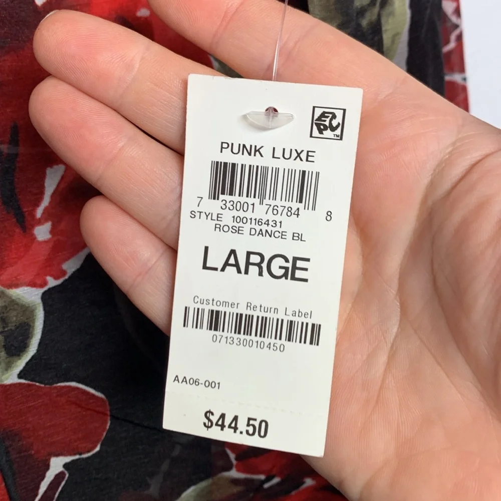 Bar III Punk Luxe Rose Blouse - Picture 3 of 5